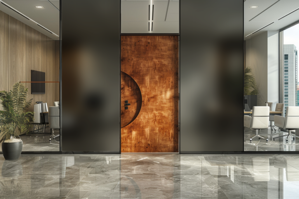 Dark grey switchable film in opaque privacy mode - Royal Tint