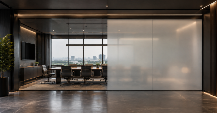 Modern Clear and Frosted Conference Room