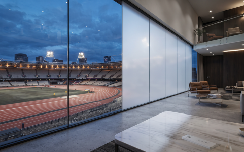 Switchable Glass For Modern Stadium.