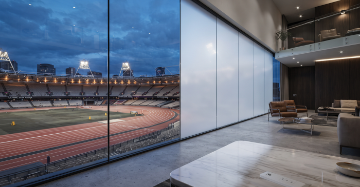Switchable Glass For Modern Stadium.